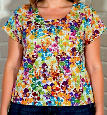 Student-made floral top