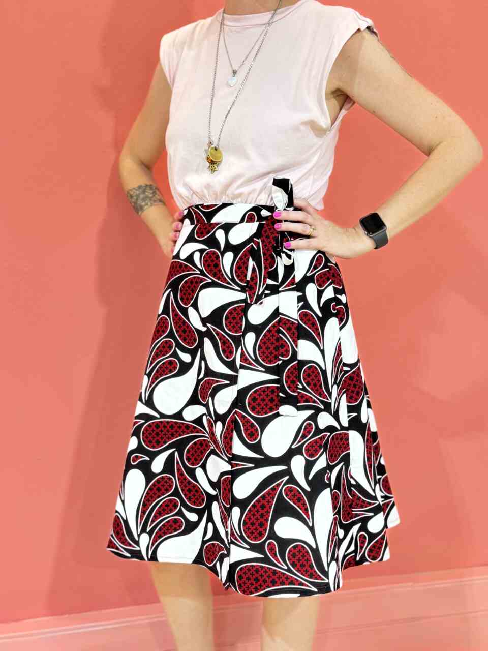 Handmade paisley skirt by student