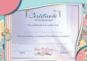 Sew and Grow Certificate