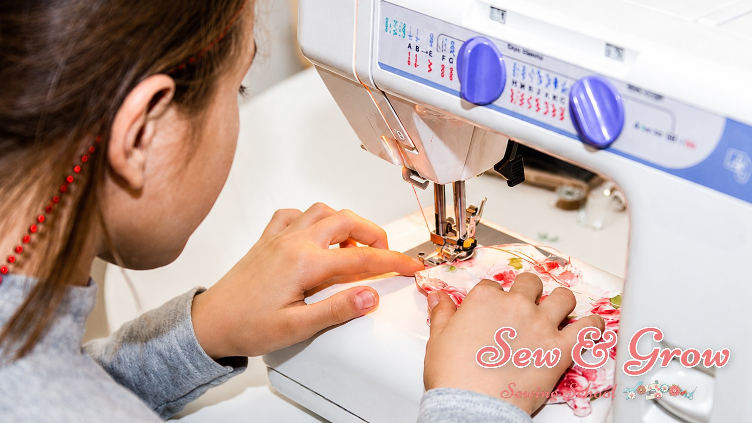 An older adult beginner thriving at their sewing machine